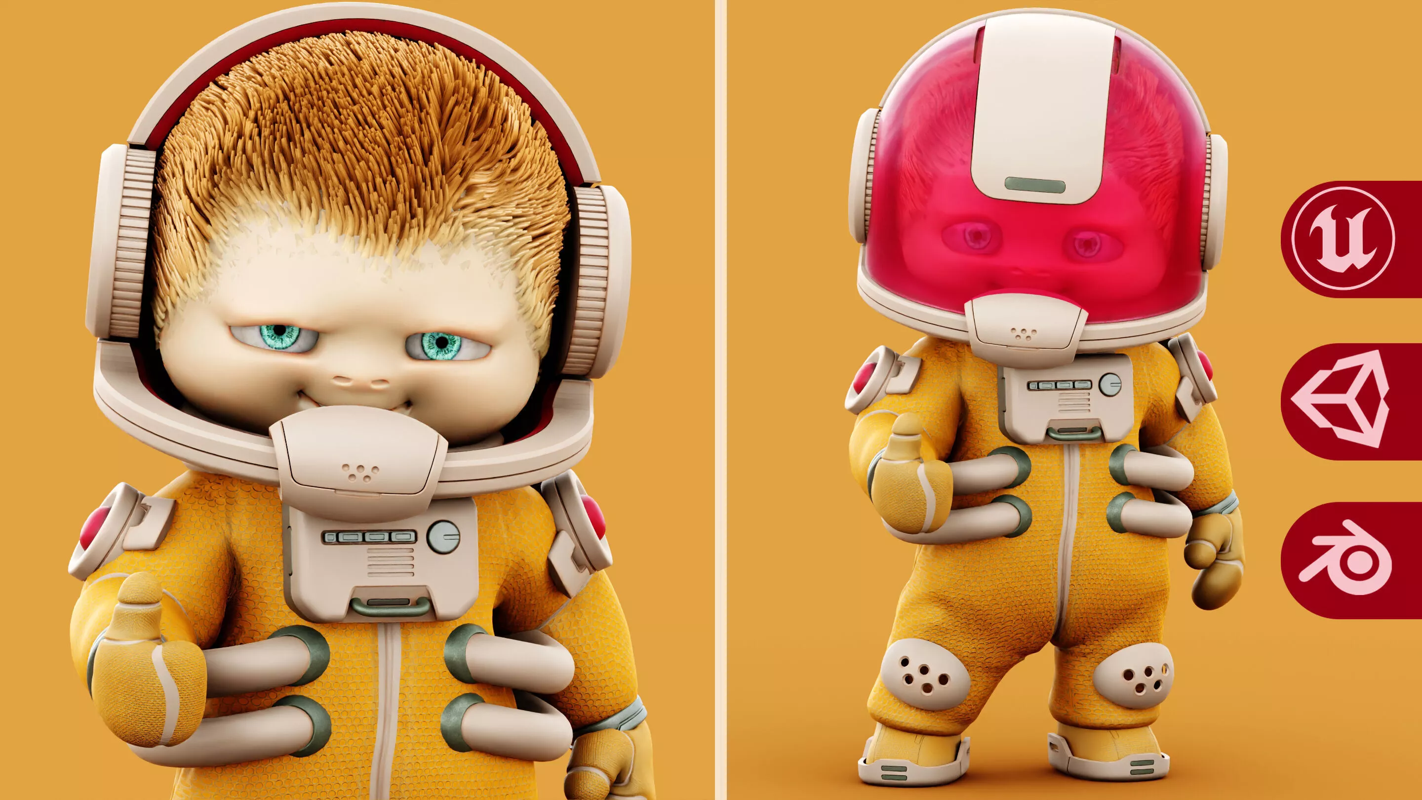 SPACEMAN-14 Rigged Unreal Engine - Unity - MIXAMO Free 3D model