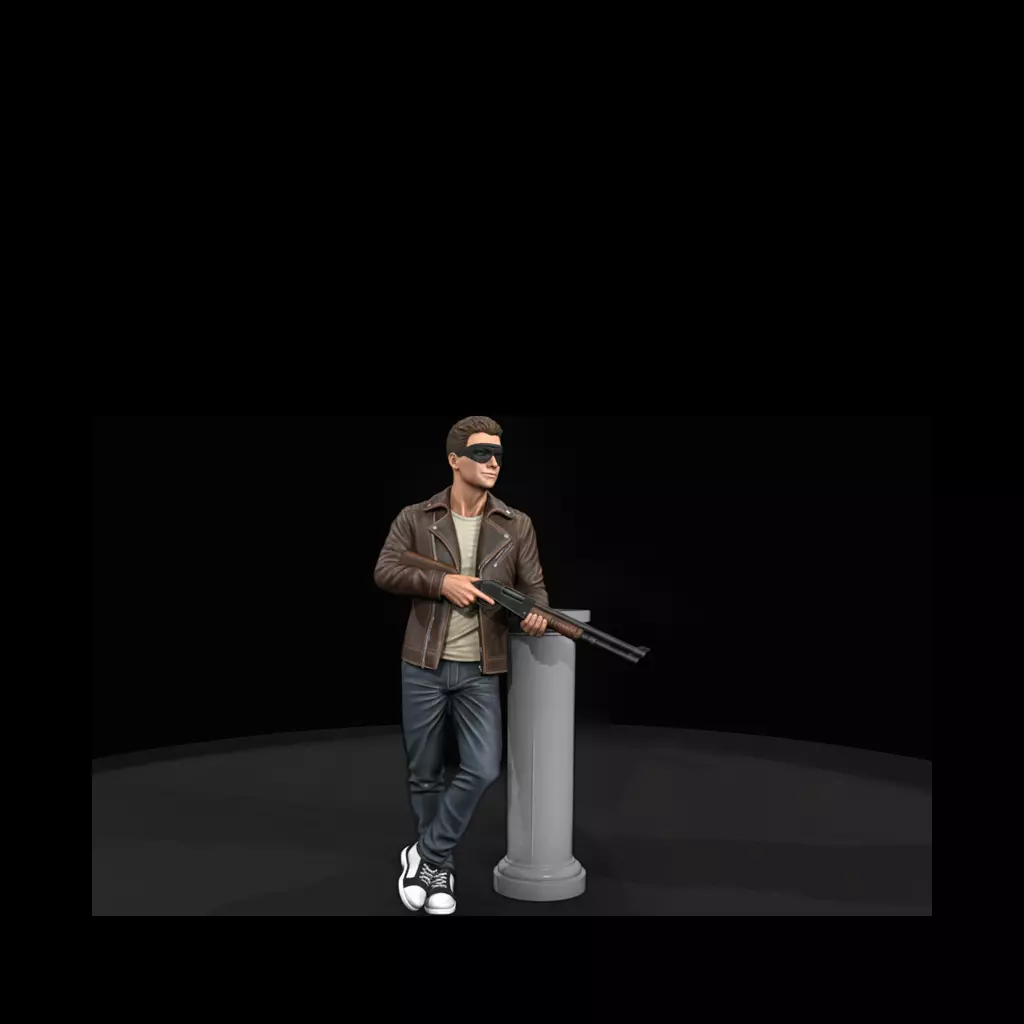 Masked Robber Modern Male Figure 3D print model