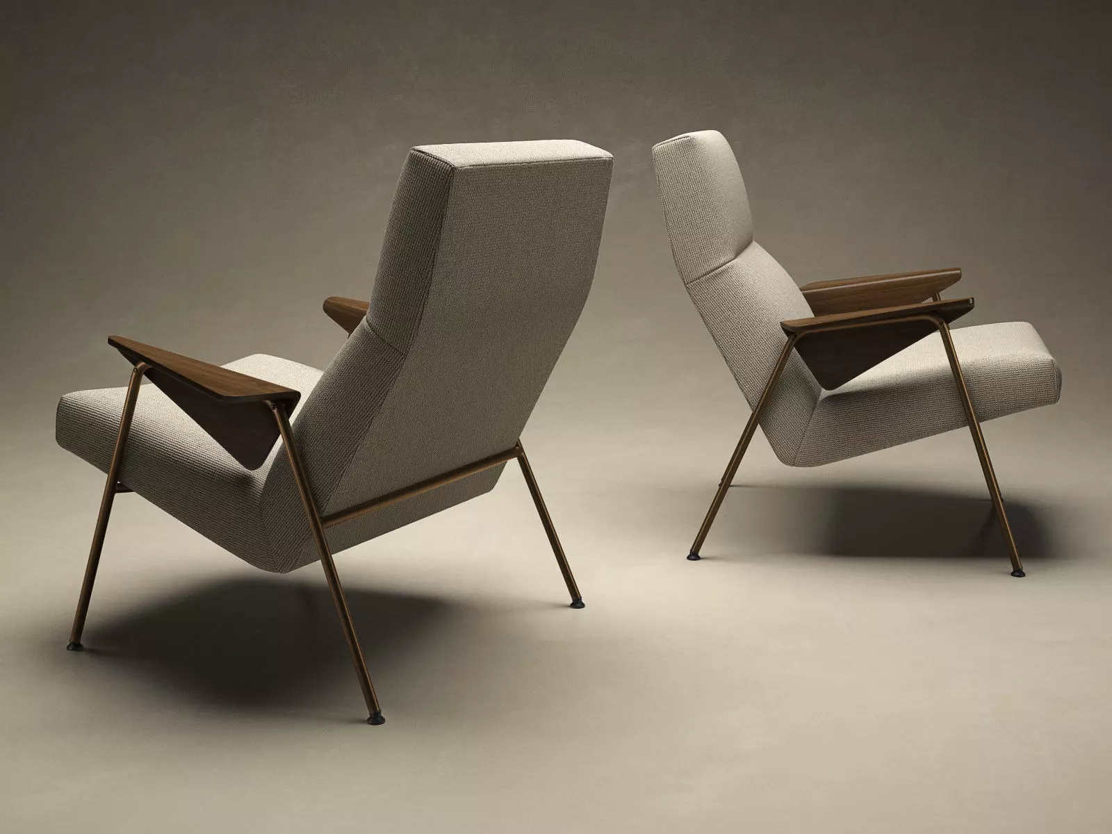 Votteler pair of lounge chairs 3D model_2