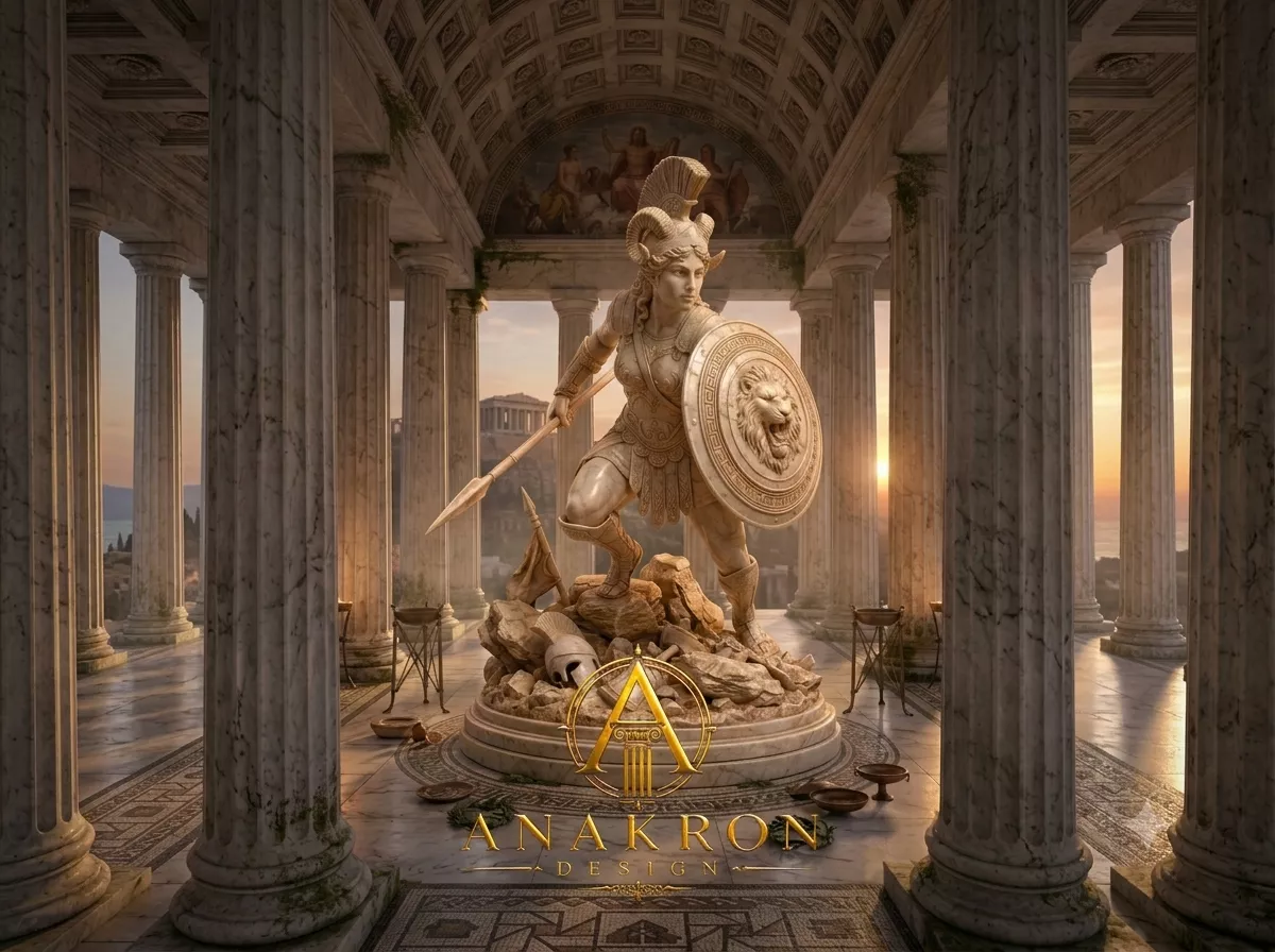 Mythological Warrior Goddess Statue 3D Print Model 3D print model