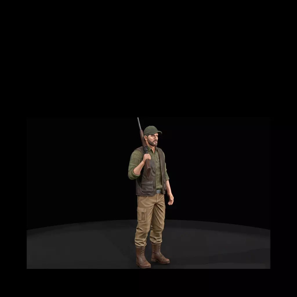 Modern Male Hunter for Dioramas 3D print model