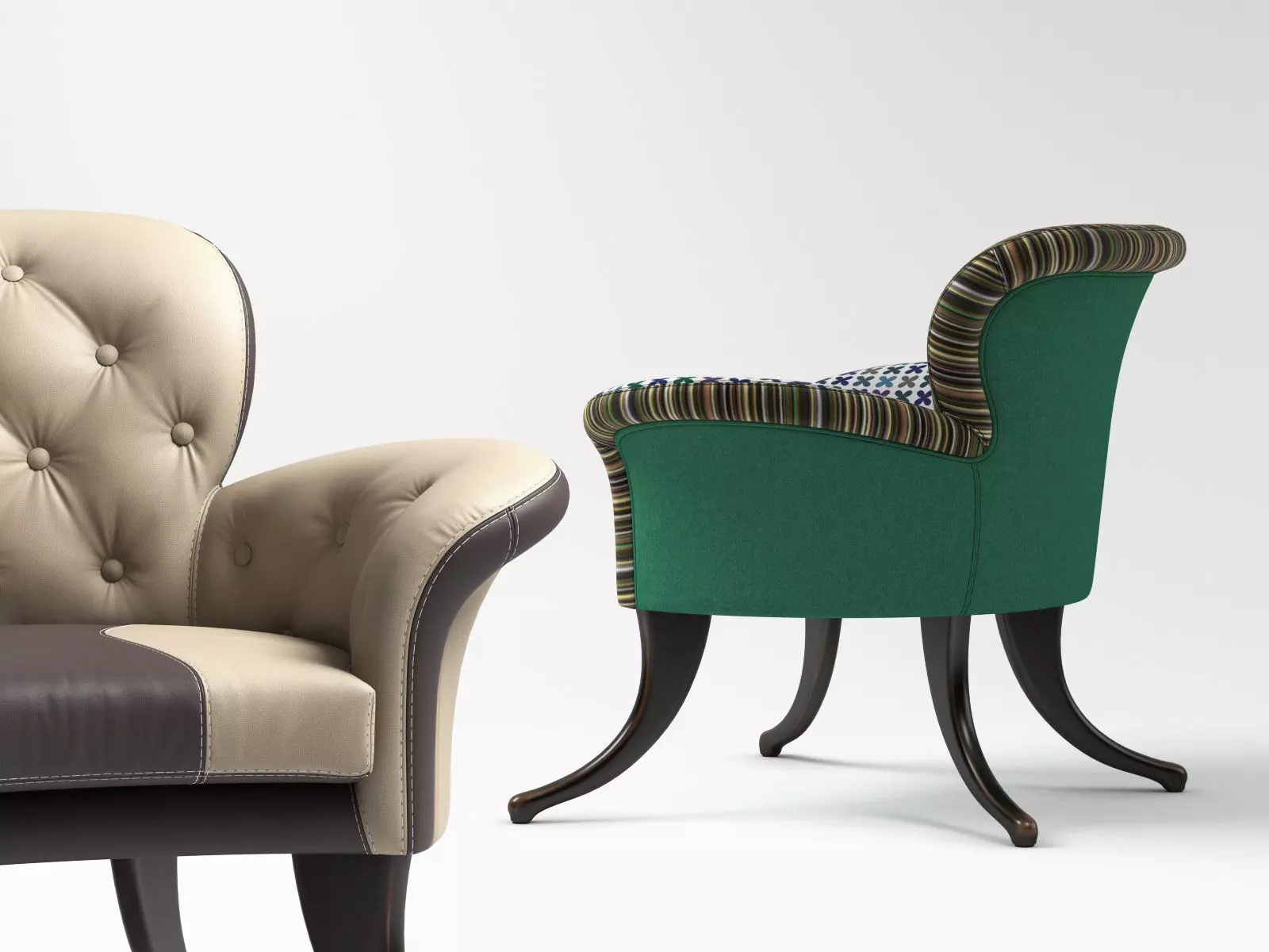 Marguerite pair of chairs designed 3D model_2
