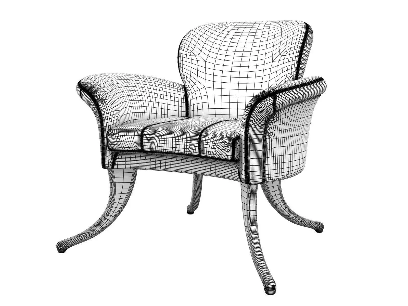 Marguerite pair of chairs designed 3D model_5