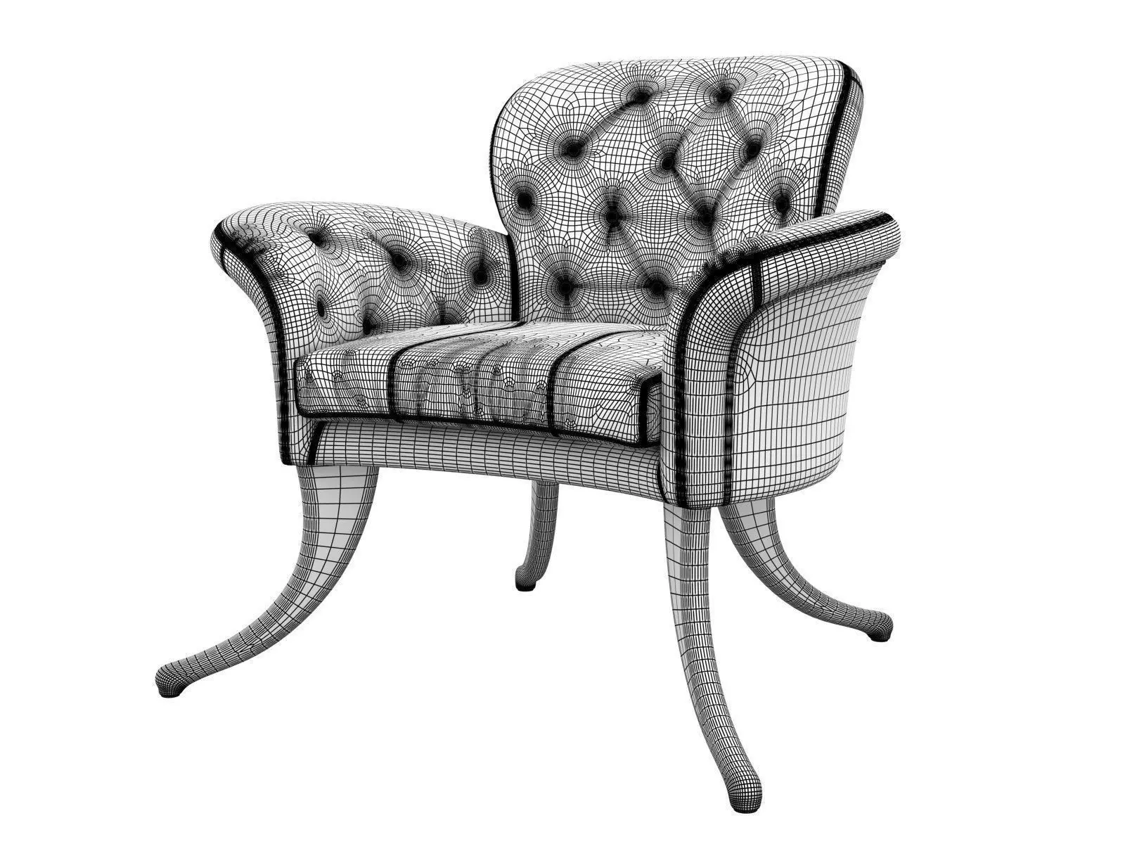 Marguerite pair of chairs designed 3D model_4