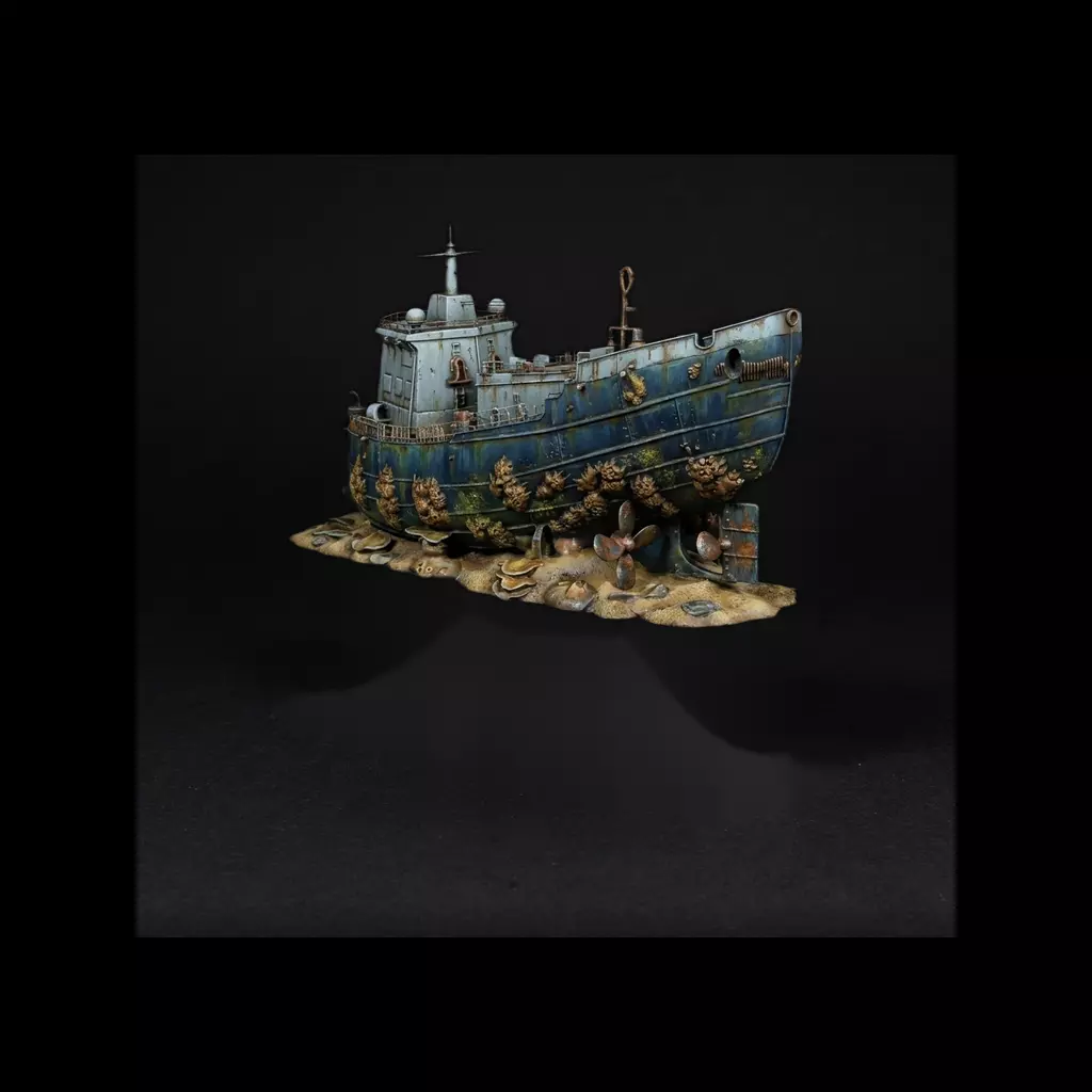 Cargo Ship Wreck for Diorama Printable STL 3D print model