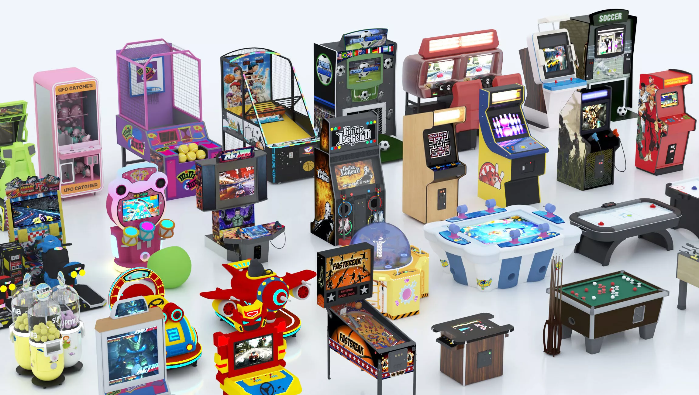 Arcade Machines Collection Pack Low-poly 3D model