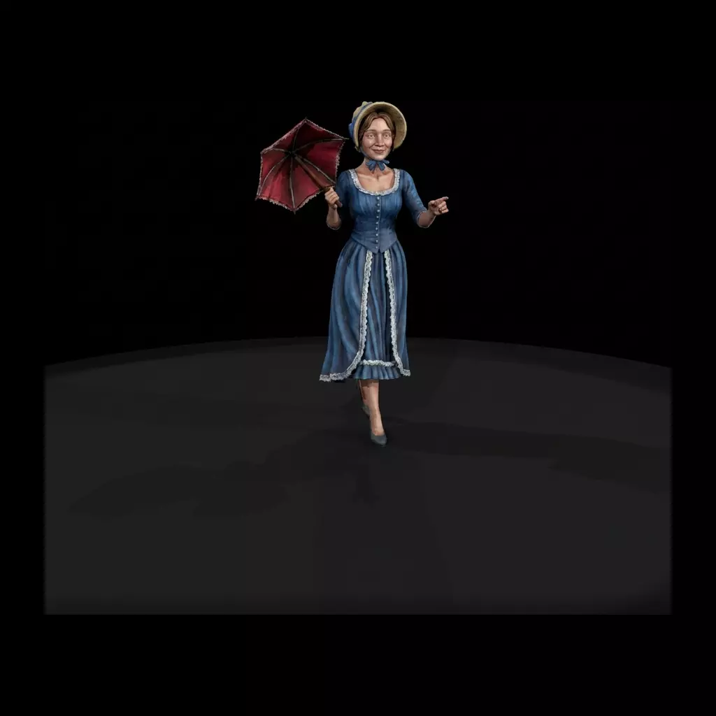Victorian Woman With Parasol Printable STL 3D print model