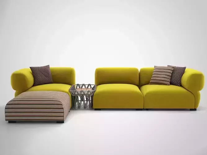 Butterfly modern sectional sofa 3D model