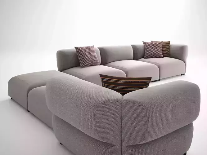 Butterfly sectional sofa with pillows