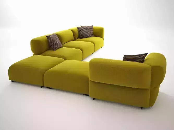 Butterfly sectional sofa with pillows