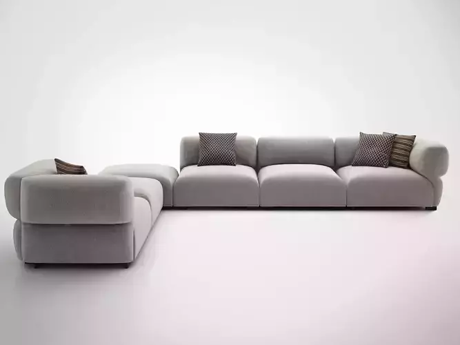 Butterfly sectional sofa with pillows