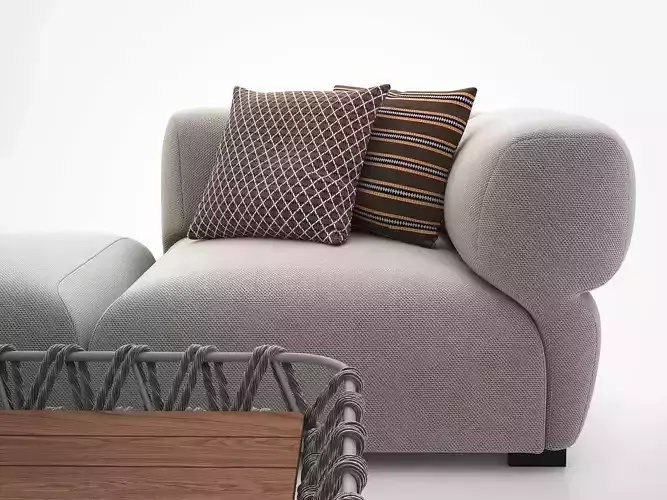 Butterfly modern sectional sofa 3D model