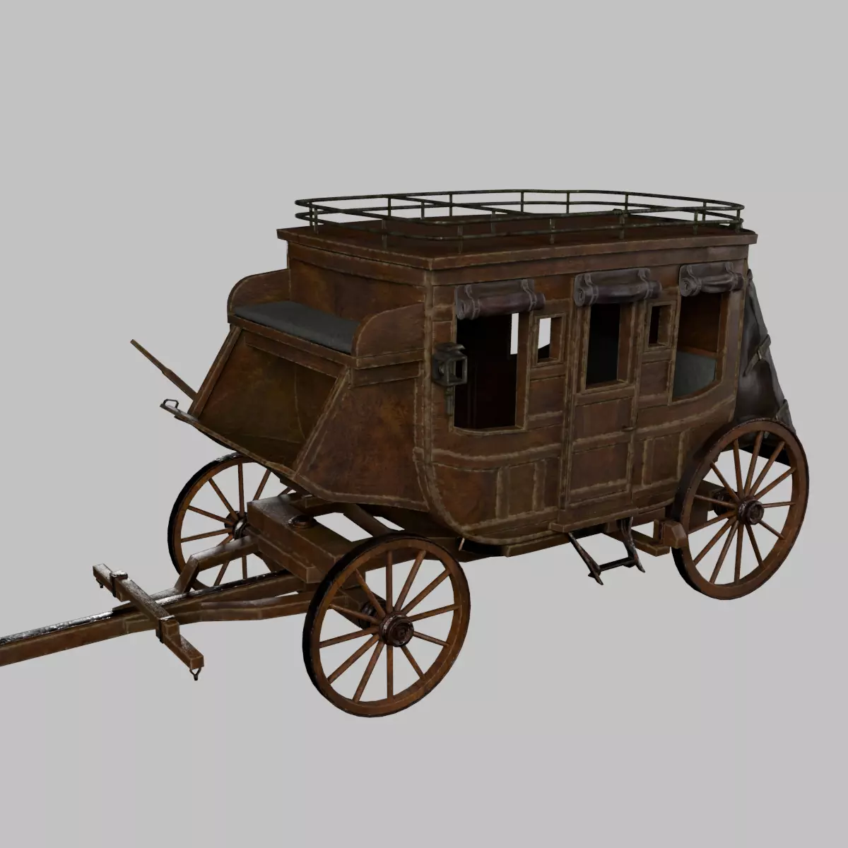 Classic Wild West Stagecoach Low-poly 3D model