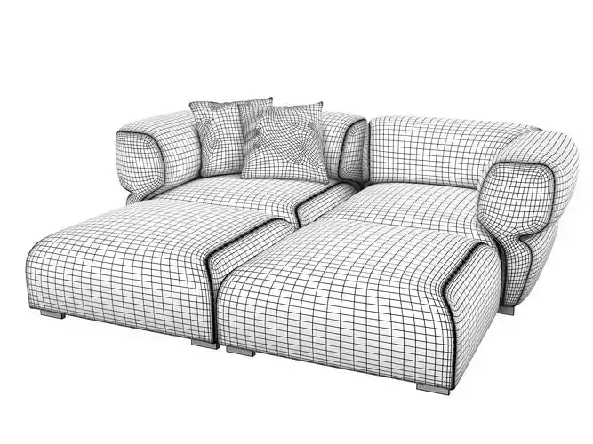 Butterfly couch and ottoman