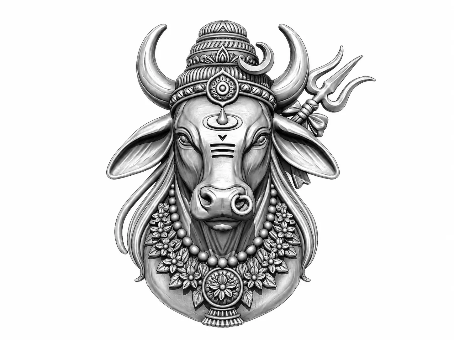 Shiv Nandi Brooch Silver Brooch Trending Brooch 3D print model