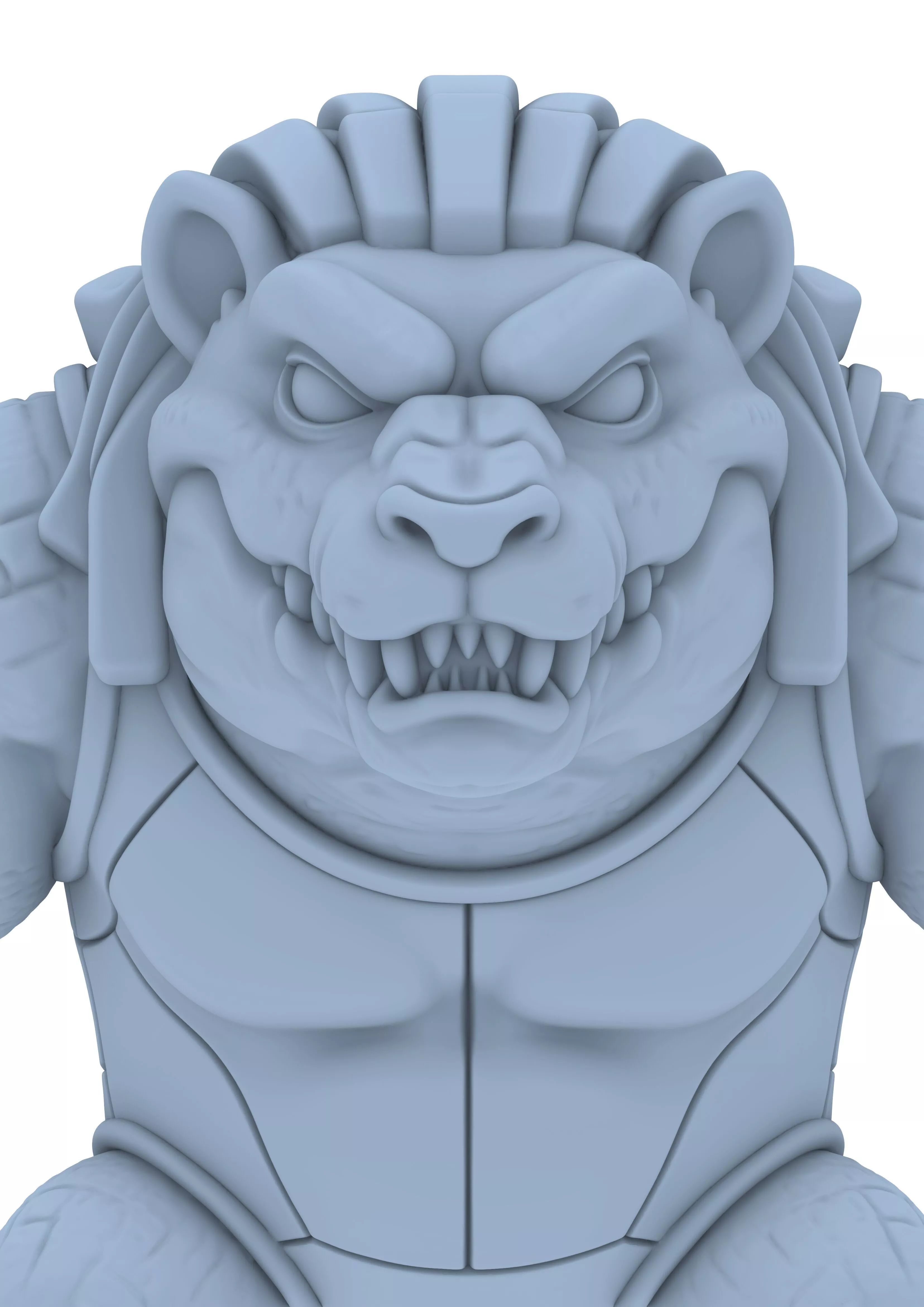 Monster Crocodile Warrior Animal Reptile Figure Designer Bust 3D print model