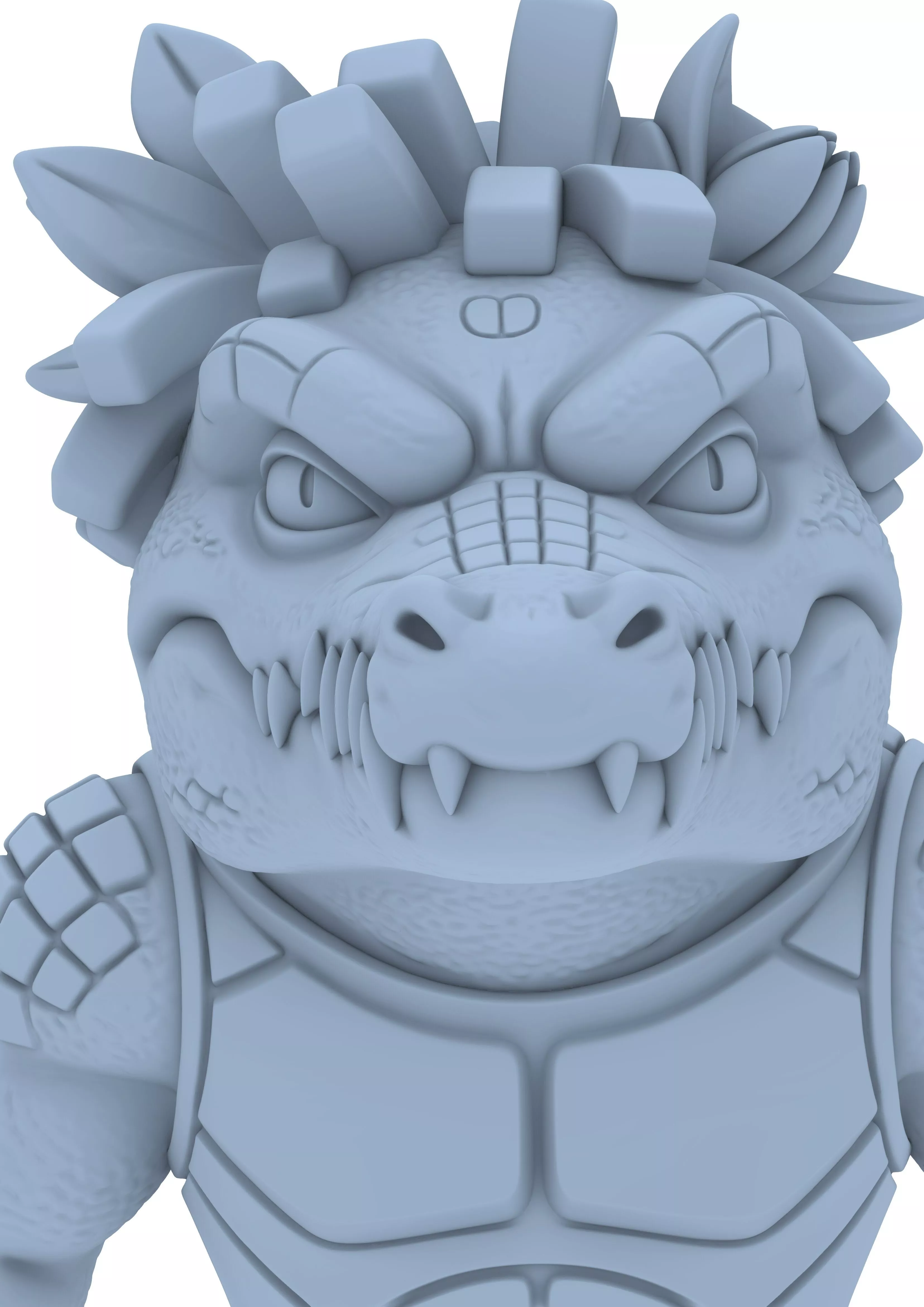 Monster Crocodile Warrior Animal Reptile Figure Designer Bust 3D print model
