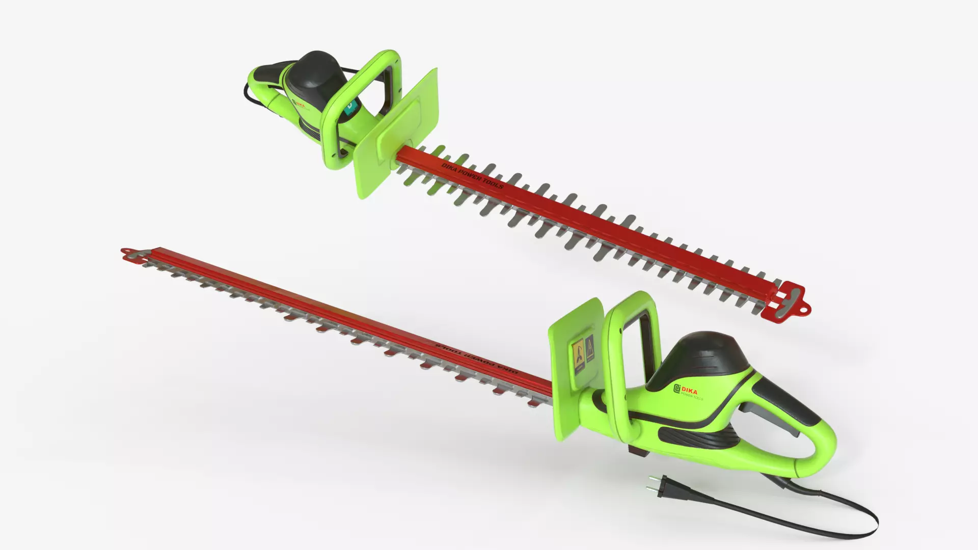 Green Professional Electric Hedge Trimmer 3D model