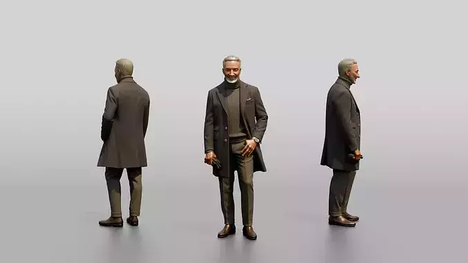 African-American Gentleman in Tailored Winter Jacket