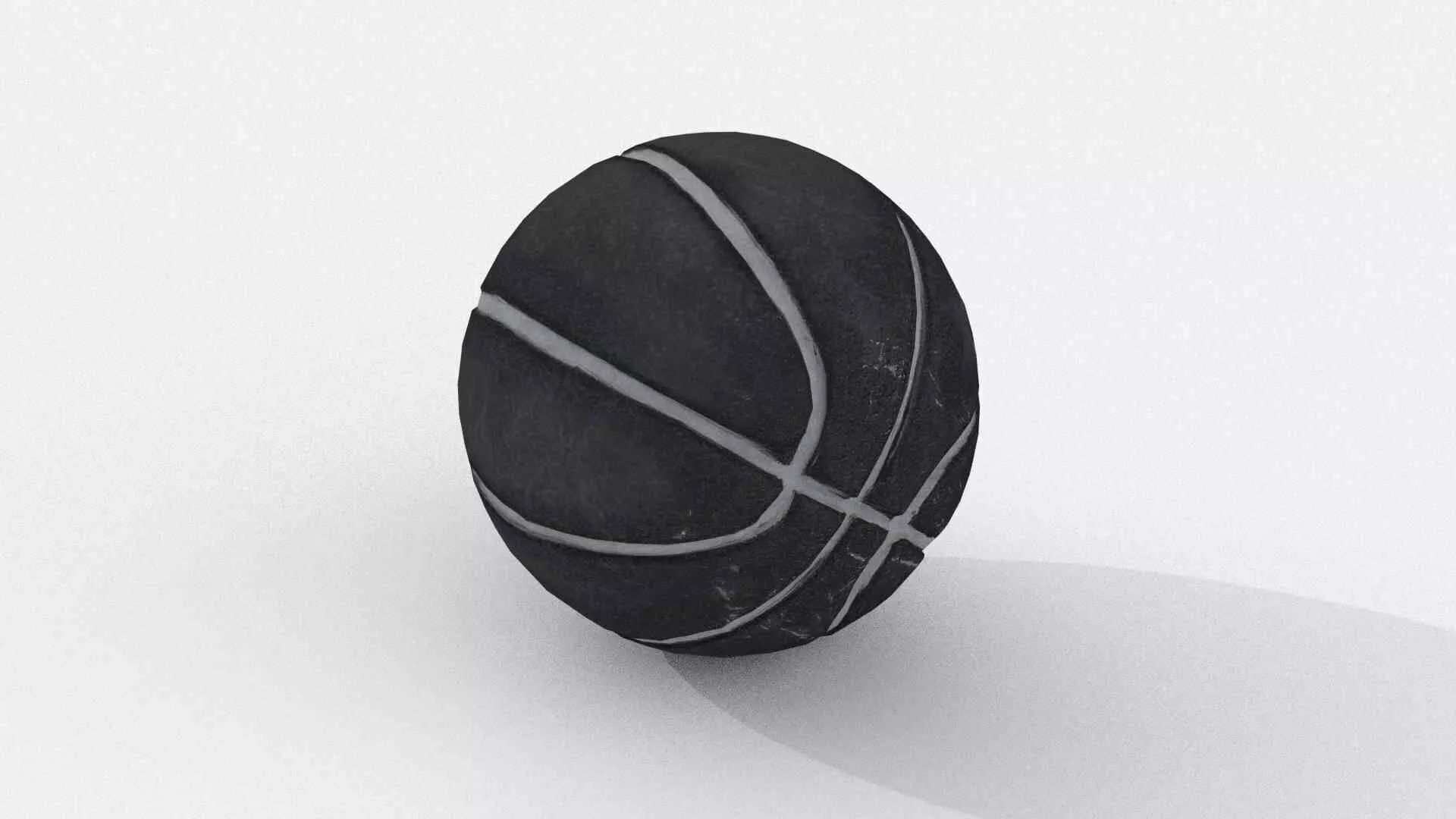 Minimalist black basketball Low-poly 3D model