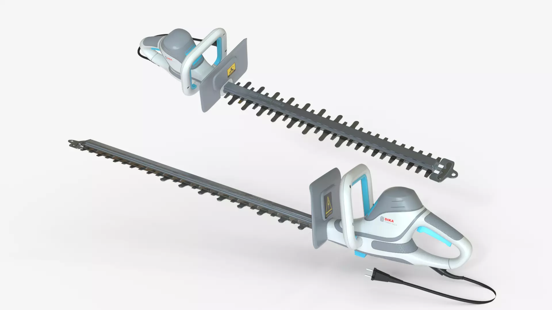 White Professional Electric Hedge Trimmer 3D model