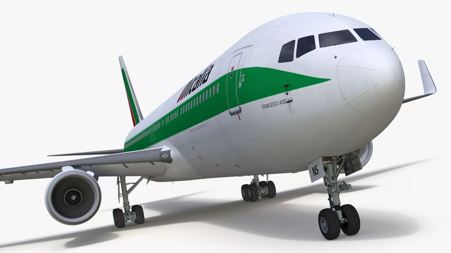Alitalia Boeing 767 Passenger Jet Rigged 3D model