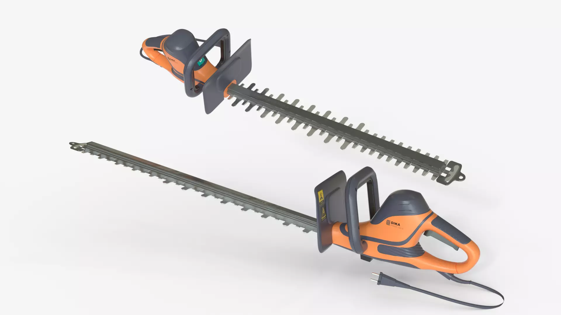 Orange Professional Electric Hedge Trimmer Low-poly 3D model