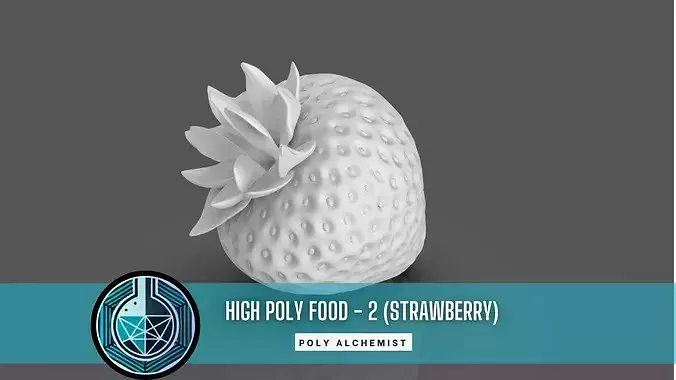 High Poly Food - 2 - Strawberry 3D model