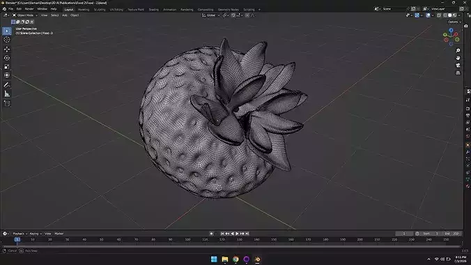 High Poly Food - 2 - Strawberry  3D model 6