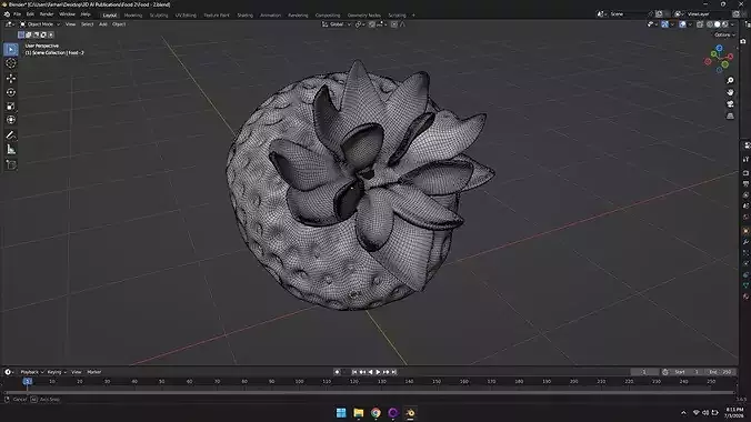 High Poly Food - 2 - Strawberry  3D model 7