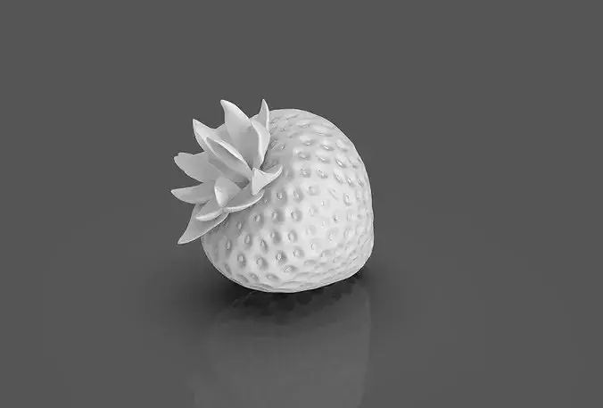 High Poly Food - 2 - Strawberry  3D model 2
