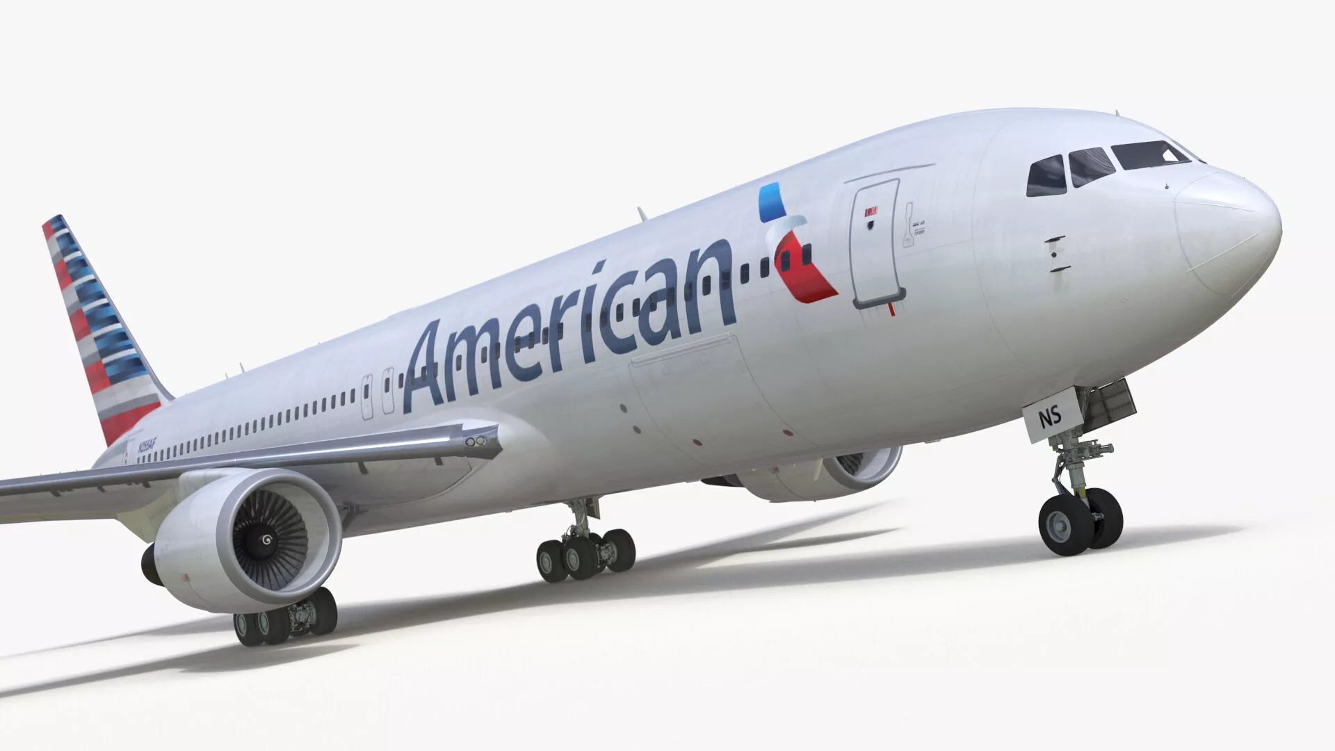American Airlines Boeing 767-300 Rigged 3D model
