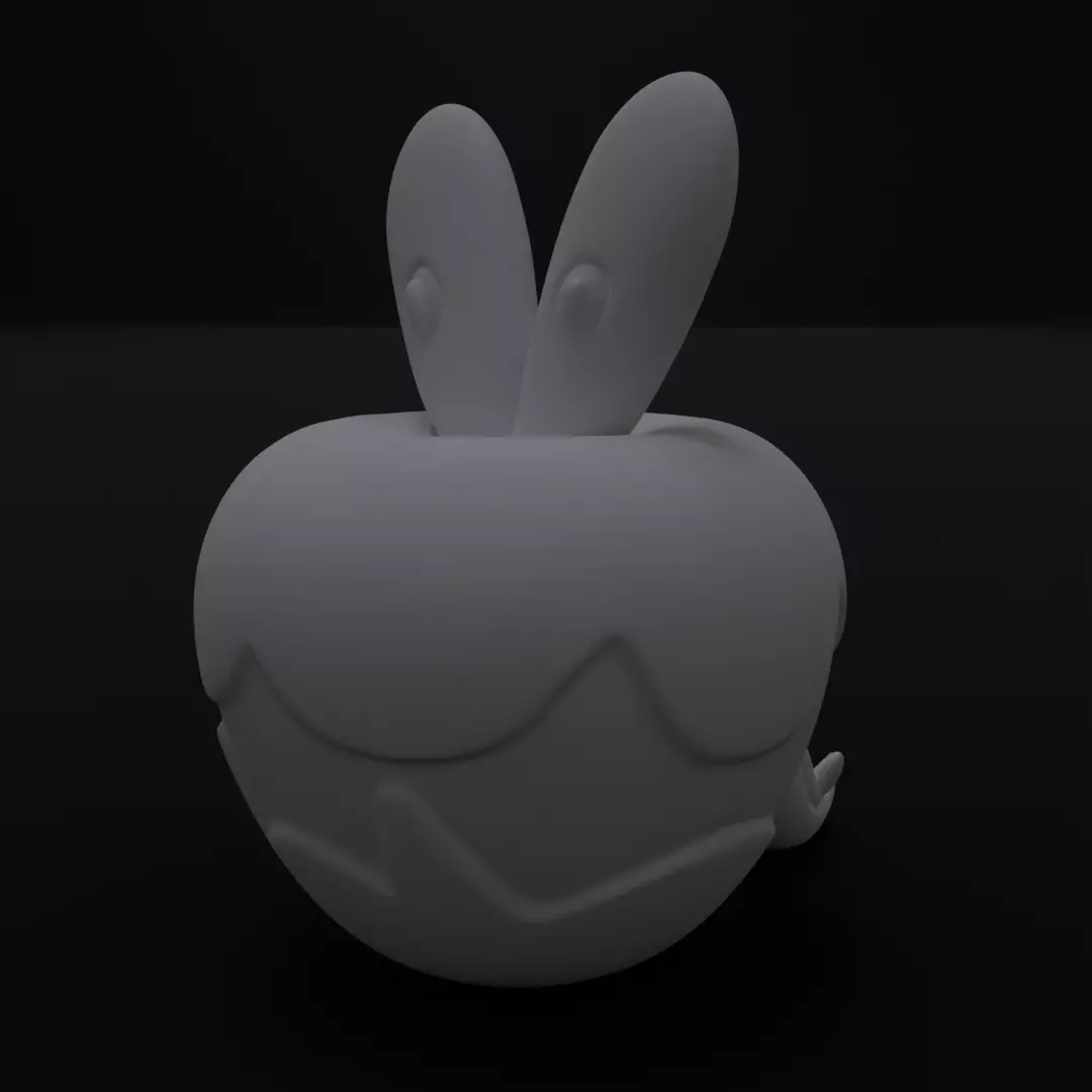 Stylized Apple Worm Figurine 3D Print Whimsical Fruit Wyrm 3D print model