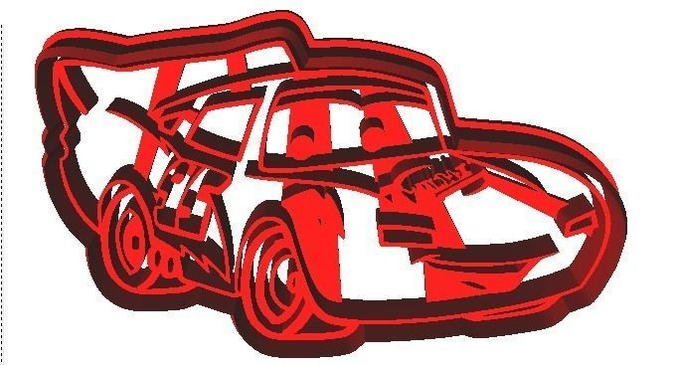 McQueen from CARS 3 cookie cutter with intricate detail 3D print model