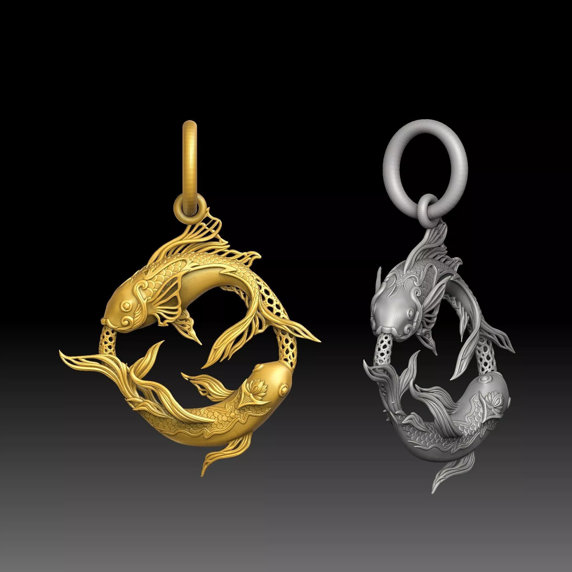 Duality Symbols - one inch pendant 3D print model