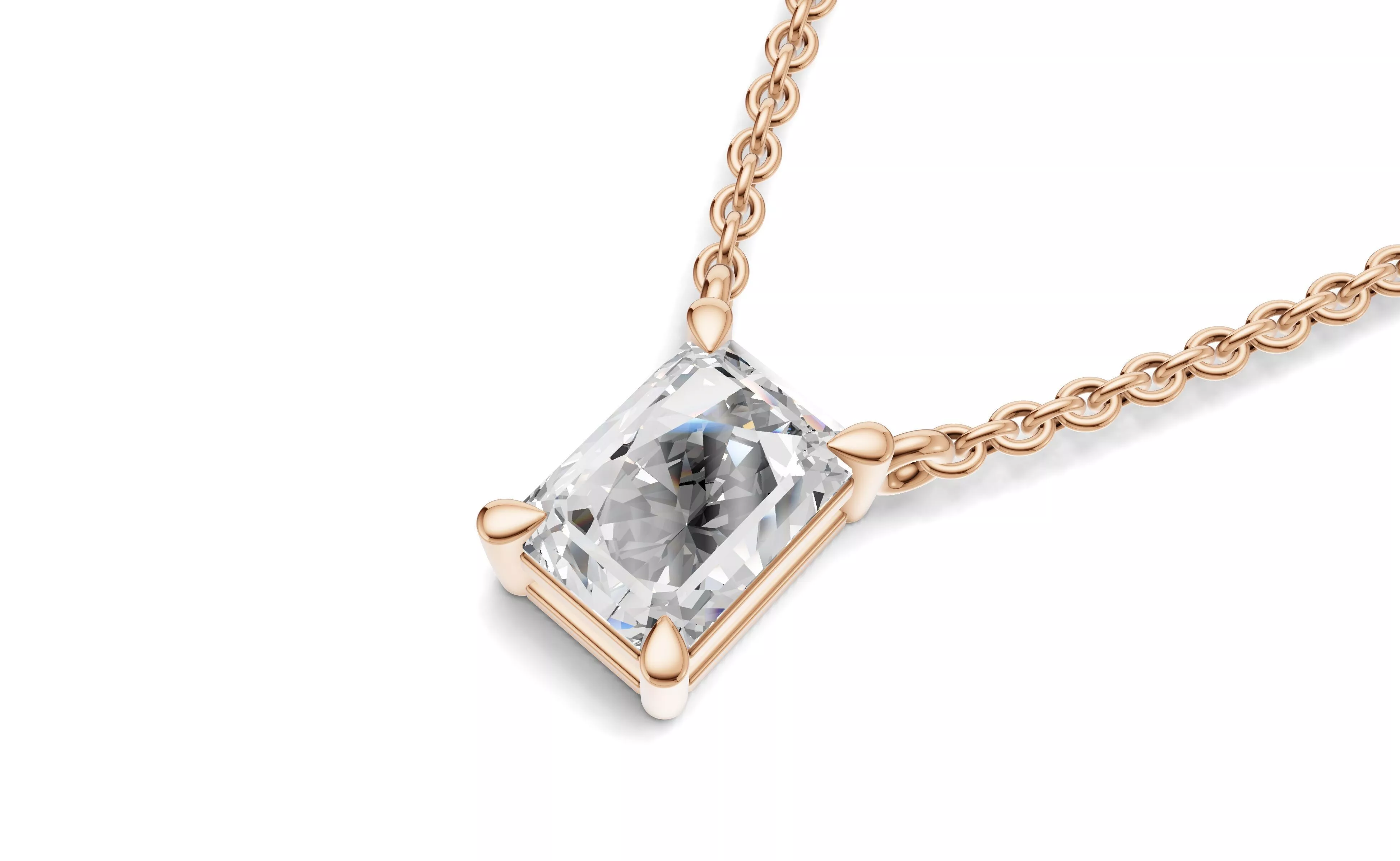 AV 769 Emerald Diamond Classic Solitaire Pendant 3D print model