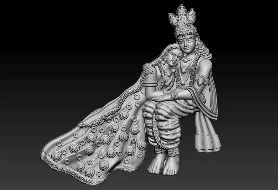 radha krishna 3d model 3D print model
