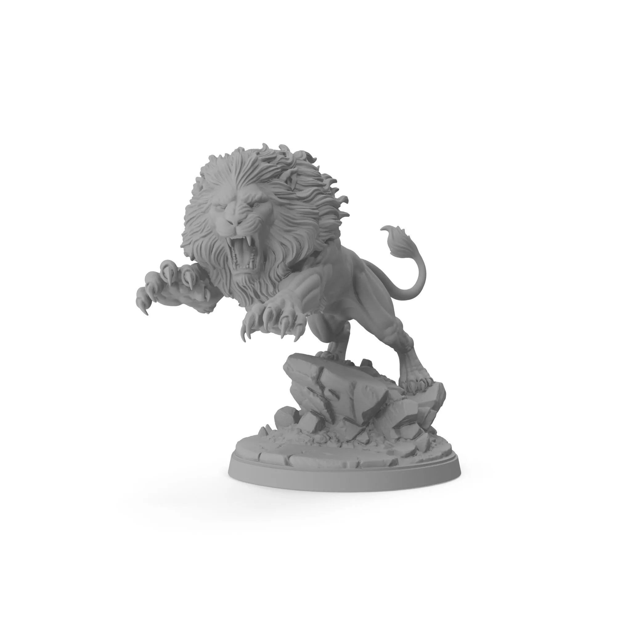 Print Ready Lion A on Base 3D Model 3D print model
