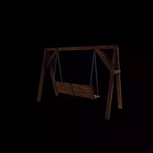 Wooden swing 03 3D model 5