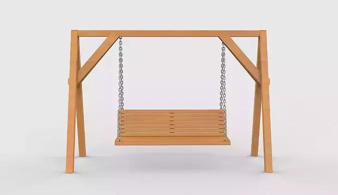 Wooden swing 03 3D model