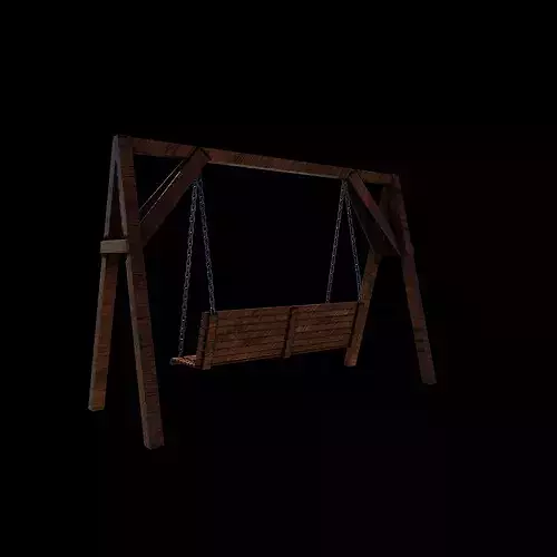 Wooden swing 03 3D model 4