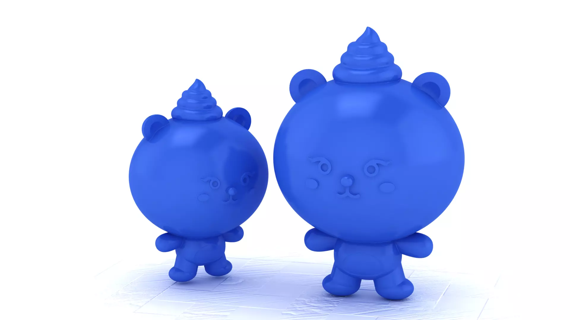 Cute Blue Bear 3D print model