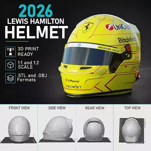 F1 Lewis Hamilton Helmet 3D Print