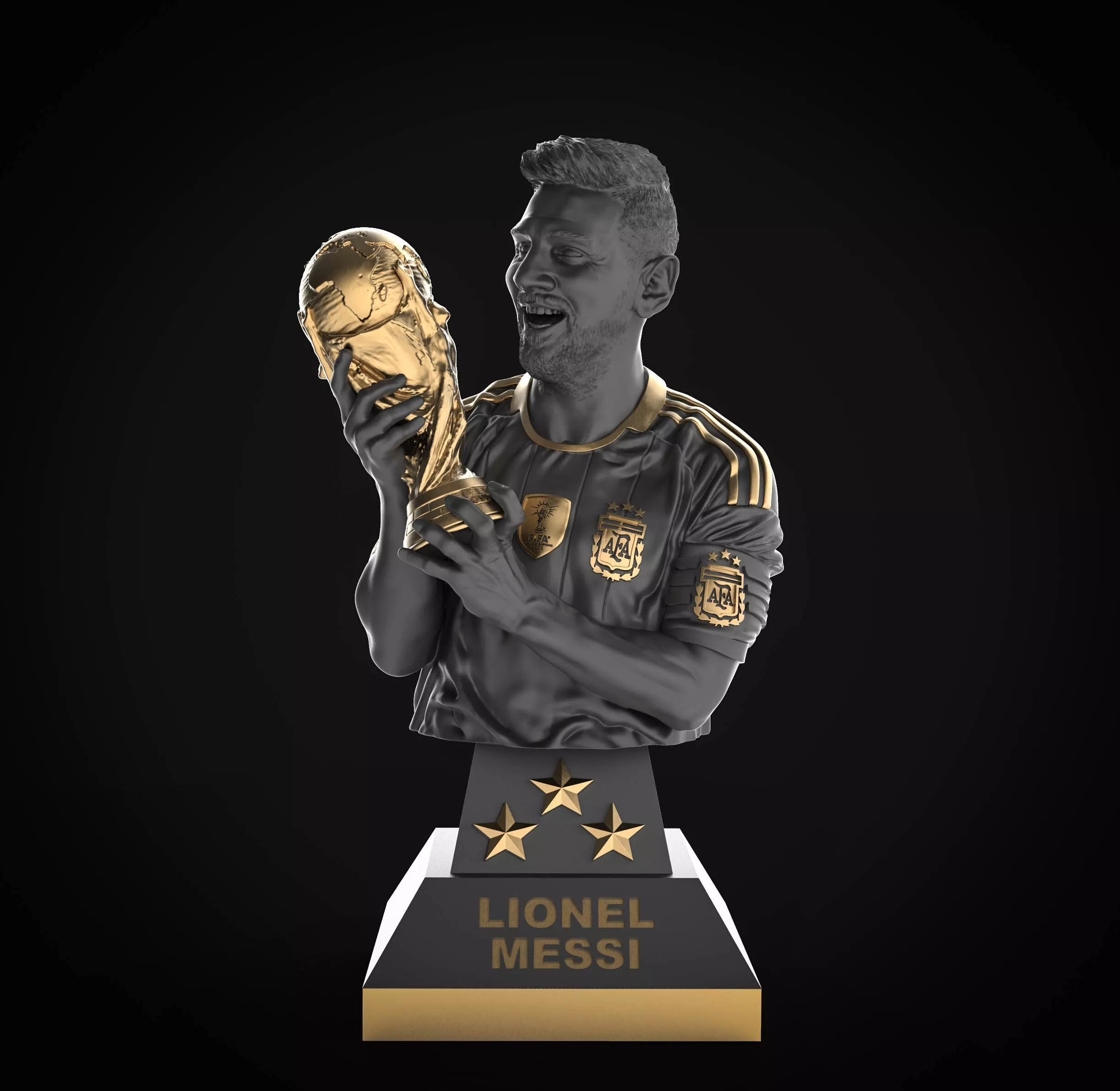 lionel Messi copa del mundo 3D print model