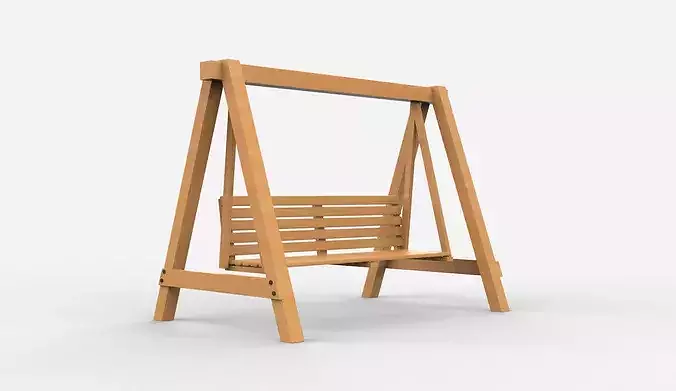 Wooden swing 3D model