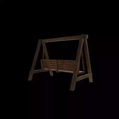 Wooden swing 3D model 5