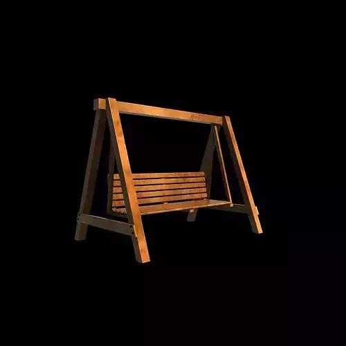 Wooden swing 3D model 3