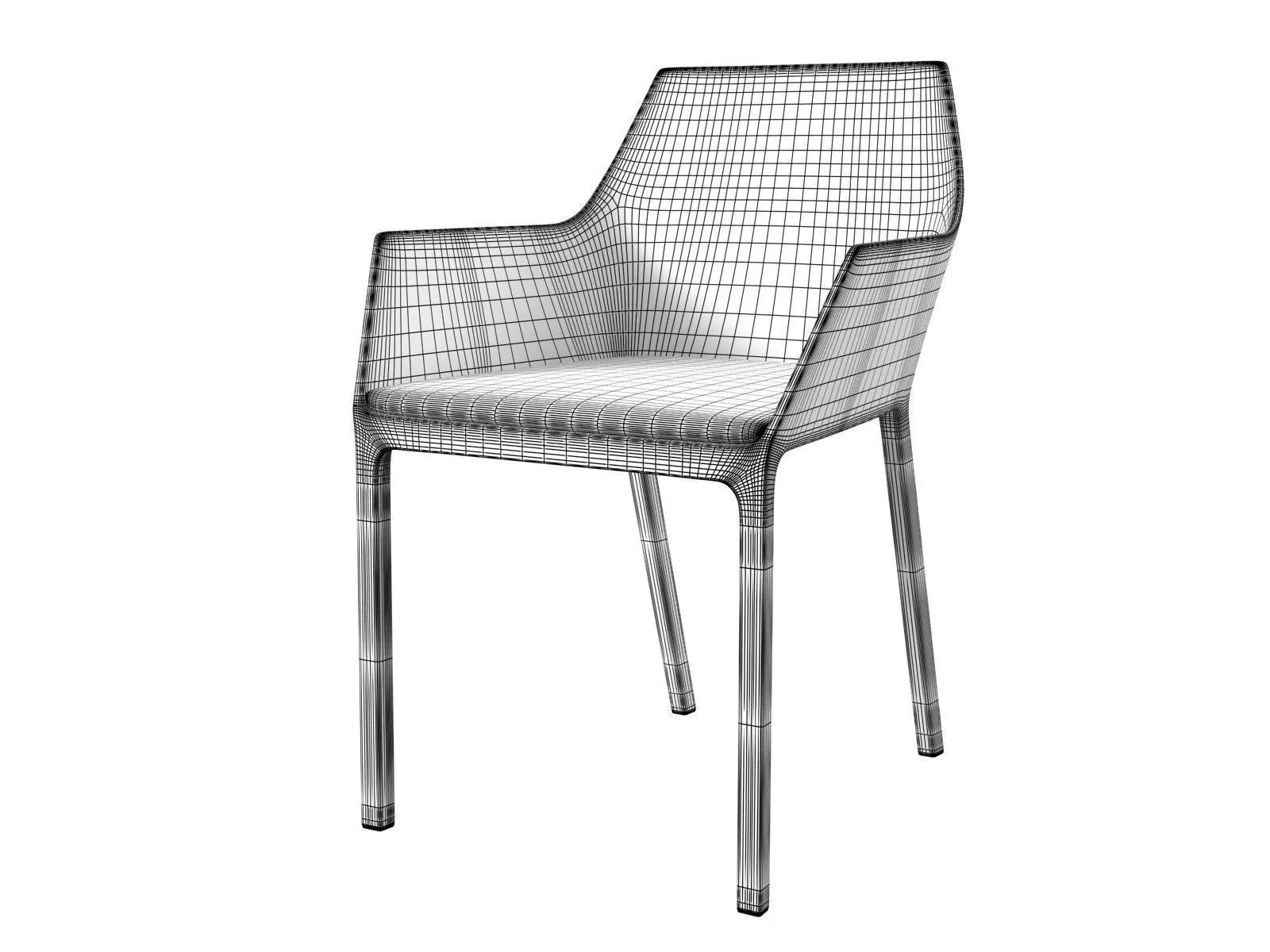 Mem three different colored chairs 3D model_5