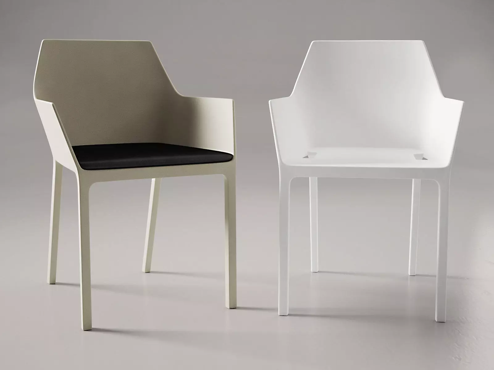 Mem three different colored chairs 3D model_1