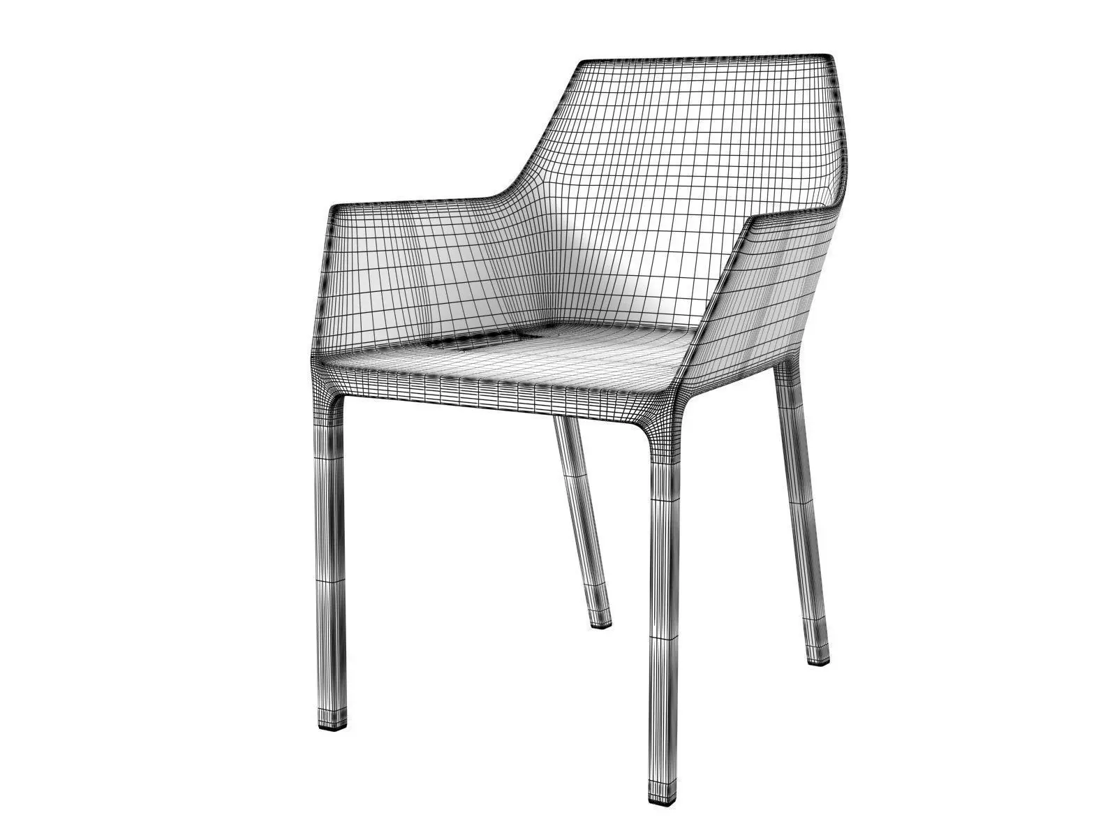 Mem three different colored chairs 3D model_6